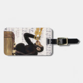 トランペットを演奏している猿 ラゲッジタグ (正面横)