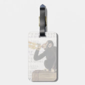 トランペットを演奏している猿 ラゲッジタグ (裏面縦)