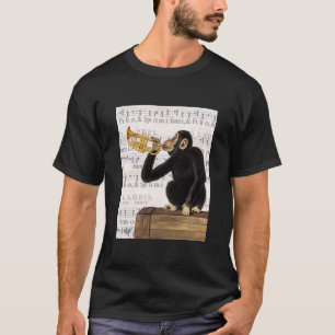 トランペットを演奏している猿 Tシャツ