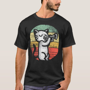 トランペットを演奏する猫 トランペット・プレイヤー I Tシャツ