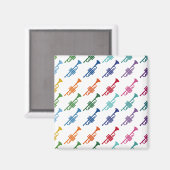 トランペットカラフルおもしろいアレイミュージック マグネット (正面/裏面)