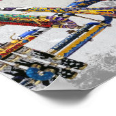 トランペットカラフルポスター、トランペット音楽アート ポスター (角)