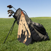 トランペットセクションジャズミュージックオレンジラスト ゴルフタオル (グリーン)