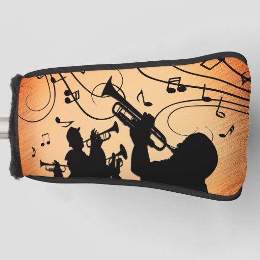 トランペットセクションジャズミュージックオレンジラスト ゴルフヘッドカバー (正面)