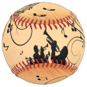 トランペットセクションジャズミュージックオレンジラスト ソフトボール (裏面)