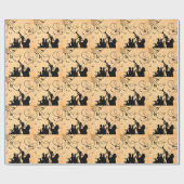 トランペットセクションジャズミュージックオレンジラスト ラッピングペーパー (フラット)