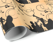 トランペットセクションジャズミュージックオレンジラスト ラッピングペーパー (ロールコーナー)