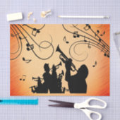 トランペットセクションジャズミュージックオレンジラスト 薄葉紙 (クラフト)