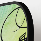 トランペットセクションジャズミュージックグリーン ピックルボールラケット (左詳細)