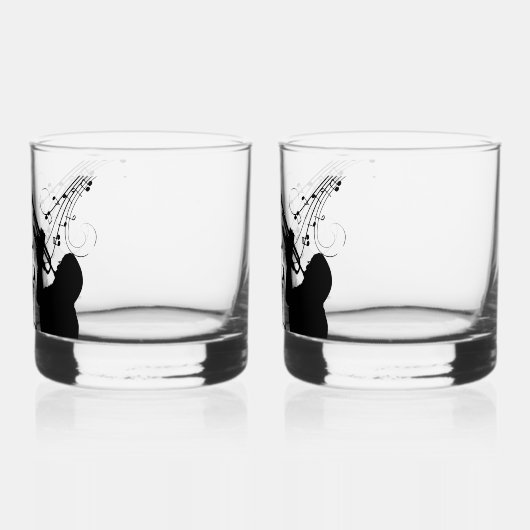 トランペットセクションジャズミュージック ウイスキーグラス (左)
