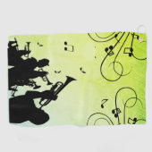 トランペットセクションジャズミュージック ゴルフタオル (横)