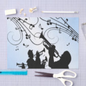 トランペットセクションブルーミュージック 薄葉紙 (クラフト)