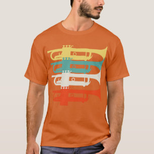トランペットトランペータートランペットプレーヤーレトロ Tシャツ