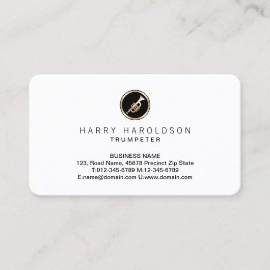 トランペットトランペーターミュージシャン 名刺 (正面)
