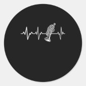 トランペットハートビートトランピーターギフトアイディア ラウンドシール (正面)