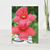 トランペットパーソナライズされたつる植物65結婚周年記念 カード (正面)