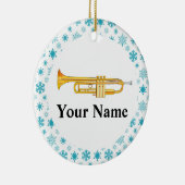 トランペットパーソナライズな音楽バンドクリスマス セラミックオーナメント (右)