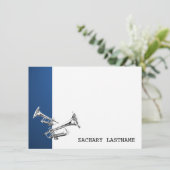 トランペットブルーシルバーサンキューフラットカード サンキューカード (スタンド正面)