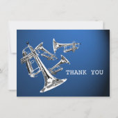 トランペットブルーシルバーサンキューフラットカード サンキューカード (裏面)
