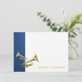 トランペットブルー金ゴールドサンキューフラットカード サンキューカード (スタンド正面)