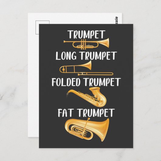 トランペットプレイヤーミュージックの種類楽器ミュージシャン ポストカード (正面/裏面)