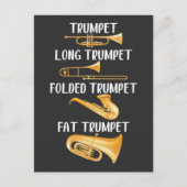 トランペットプレイヤーミュージックの種類楽器ミュージシャン ポストカード (正面)