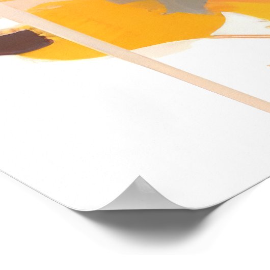 トランペットプレイヤーミュージック絵を描ズ抽象芸術アートデコール ポスター (角)