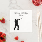 トランペットプレーヤーカスタム誕生日 スタンダードカクテルナプキン (インサイチュ)