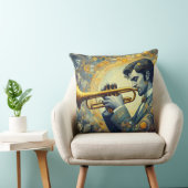 トランペットプレーヤーデザイン装飾用クッション クッション (椅子)