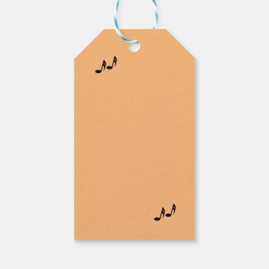 トランペットプレーヤーハッピーバースデーピーチ ギフトタグ (裏面)