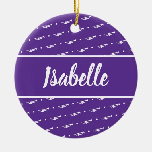 トランペットプレーヤーミュージシャンギフトカスタムパーソナライズされた セラミックオーナメント (正面)