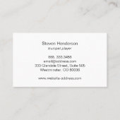 トランペットプレーヤーミュージシャンミニマリスト名刺 名刺 (裏面)