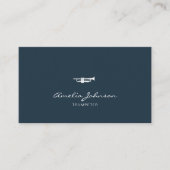 トランペットプロフェッショナルブラス先生ネイビーブルー 名刺 (正面)