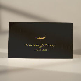 トランペットプロフェッショナルブラス先生金ゴールド&ブラック 名刺