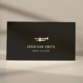 トランペットプロフェッショナルミュージック先生ブラック&ホワイト 名刺