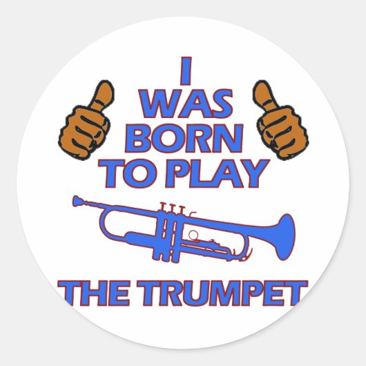 トランペットミュージカルデザイン ラウンドシール (正面)