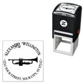 トランペットミュージカル楽器ラウンドネームRetアドレス セルフインキングスタンプ (インサイチュ)