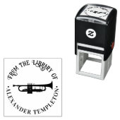 トランペットミュージカル楽器ラウンドライブラリーブックネーム セルフインキングスタンプ (インサイチュ)