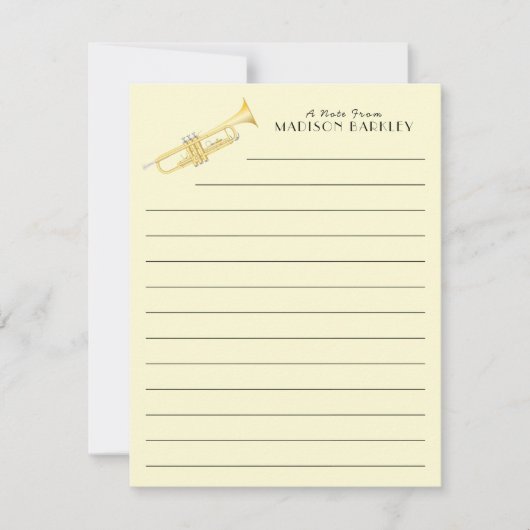 トランペットミュージシャンバンド先生サンキューカード サンキューカード (正面)