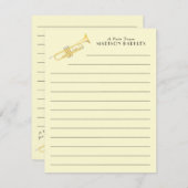 トランペットミュージシャンバンド先生サンキューカード サンキューカード (正面/裏面)