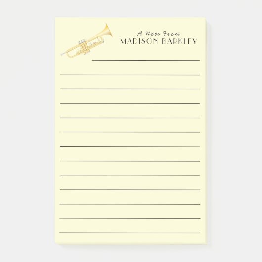トランペットミュージシャンバンド先生ノート ポストイット (正面)