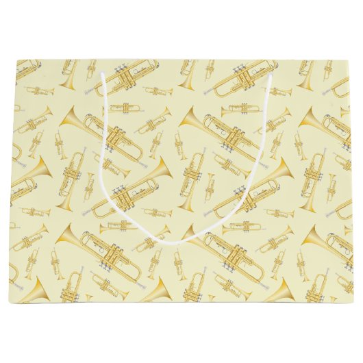 トランペットミュージシャンバンド先生ラージ抱き枕 ラージペーパーバッグ (正面)