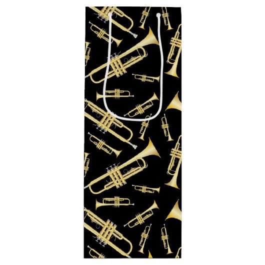 トランペットミュージシャンバンド先生ワイン抱き枕 ワインギフトバッグ (正面)