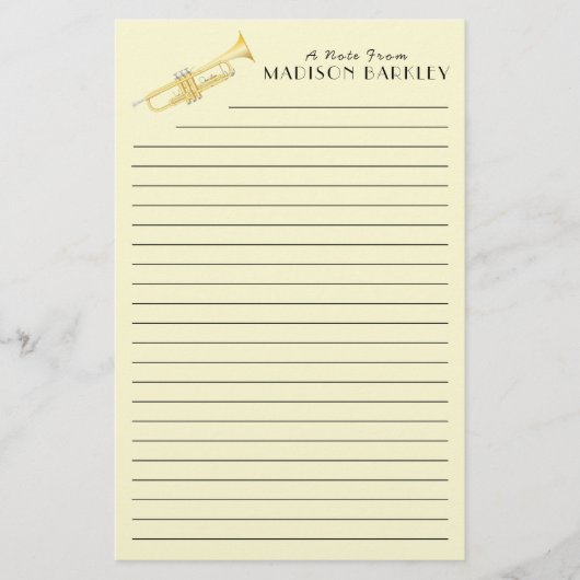 トランペットミュージシャン先生文具 便箋 (正面)