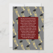 トランペットミュージシャン卒業パーティー音楽 招待状 (裏面)