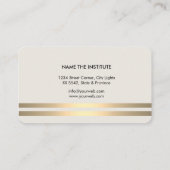 トランペットミュージシャン音楽先生楽器金ゴールド 名刺 (裏面)