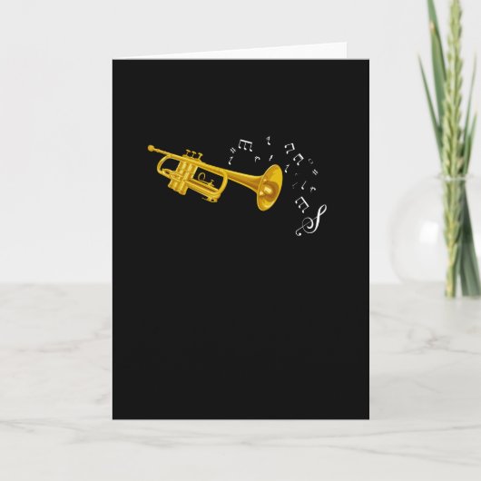 トランペットミュージックシートミュージシャンジャズ カード (正面)