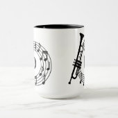 トランペットモノグラムジャズバンド音楽先生 マグカップ (中央)