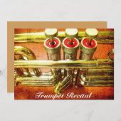 トランペットリサイタルカッコいいジャズのスタイリッシュ演奏 招待状 (正面/裏面)