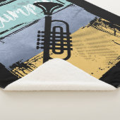 トランペットレトロスタイル音楽 シェルパブランケット (3/4)